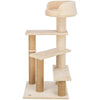 Tulia Senior Plush & Sisal 4-Level 40.2" Cat Tree, Scratching Posts & Bed, Beige