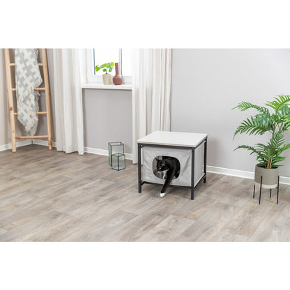 Emmie Indoor Cat Condo, Cat Bed Side Table, Cat Hideaway Cave with Cozy Cushion