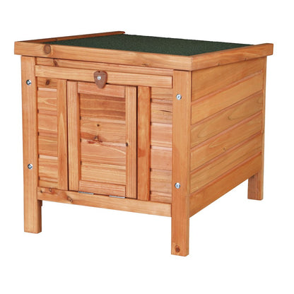 Outdoor Wooden Small Animal Home with Hinged Roof, Raised Floor for Rabbits