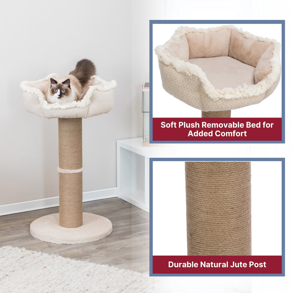 Boho Cat Tree, 38.2" Tall, Beige