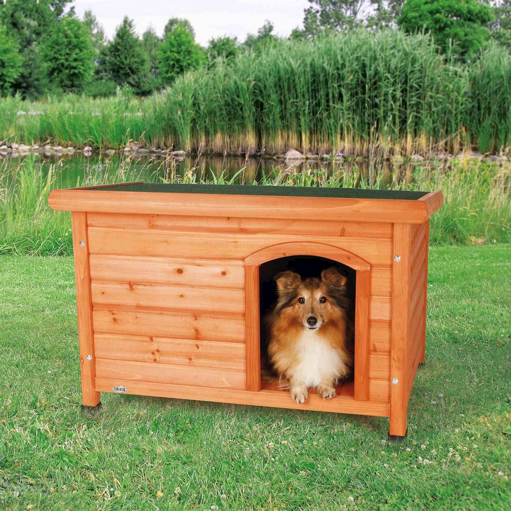 natura Classic Elevated Weatherproof Wooden Small Outdoor Dog House Roof