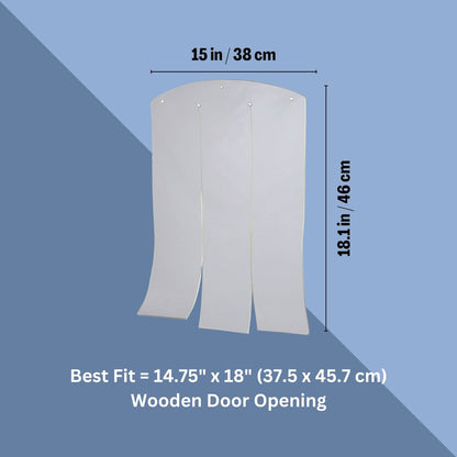 natura 15 x 18.1" Vinyl Door Flaps for Wooden Outdoor Dog Houses, Clear Plastic