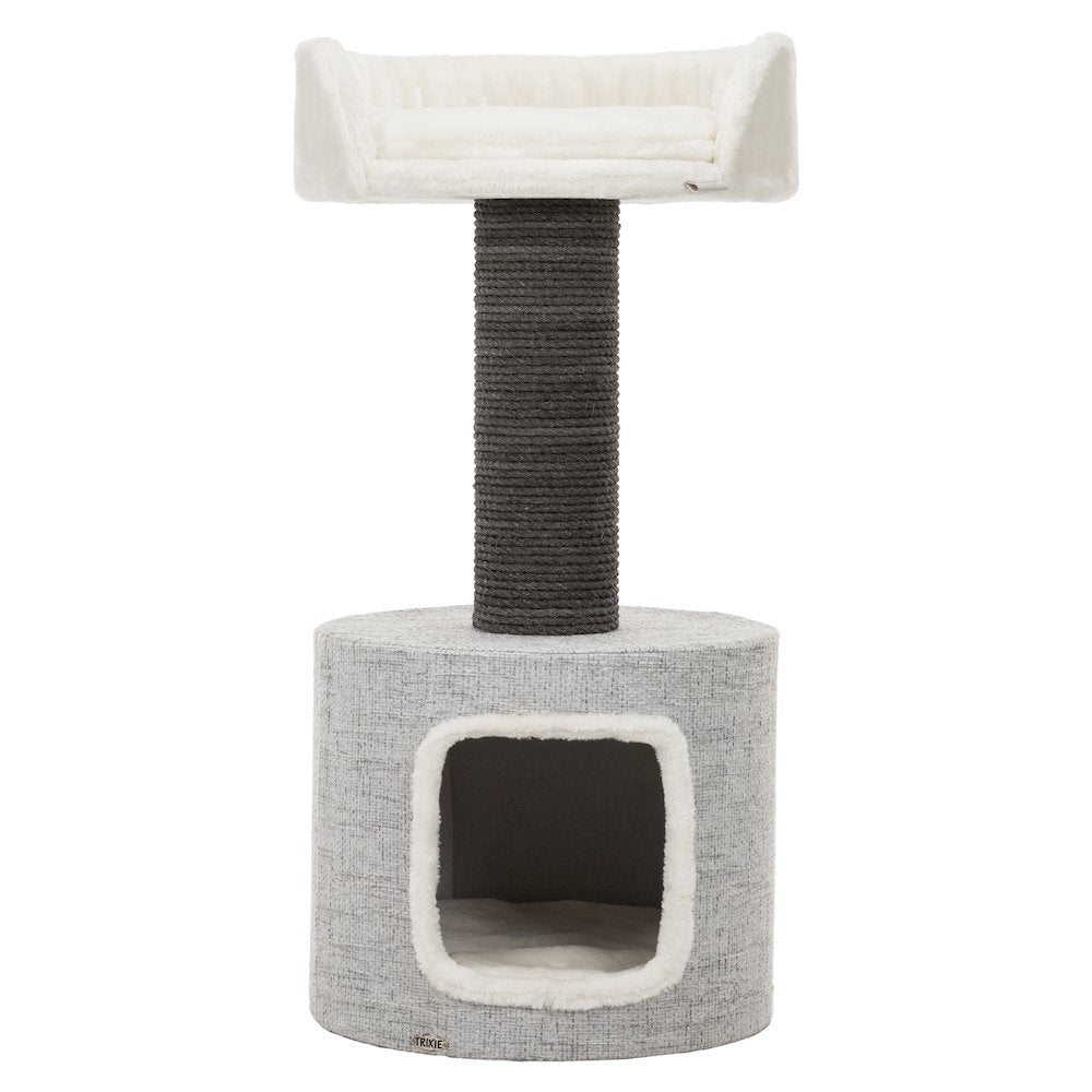 Fonda XXL Sisal & Plush 2-Level 39" Cat Tree with Scratching Post & Condo, Gray
