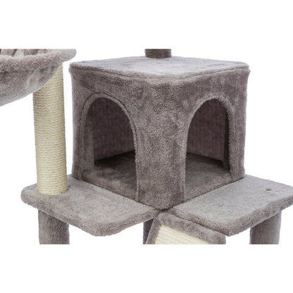 Pepito Plush & Sisal 2-Level 39.4" Cat Tree with Scratching Posts & Condo, Gray
