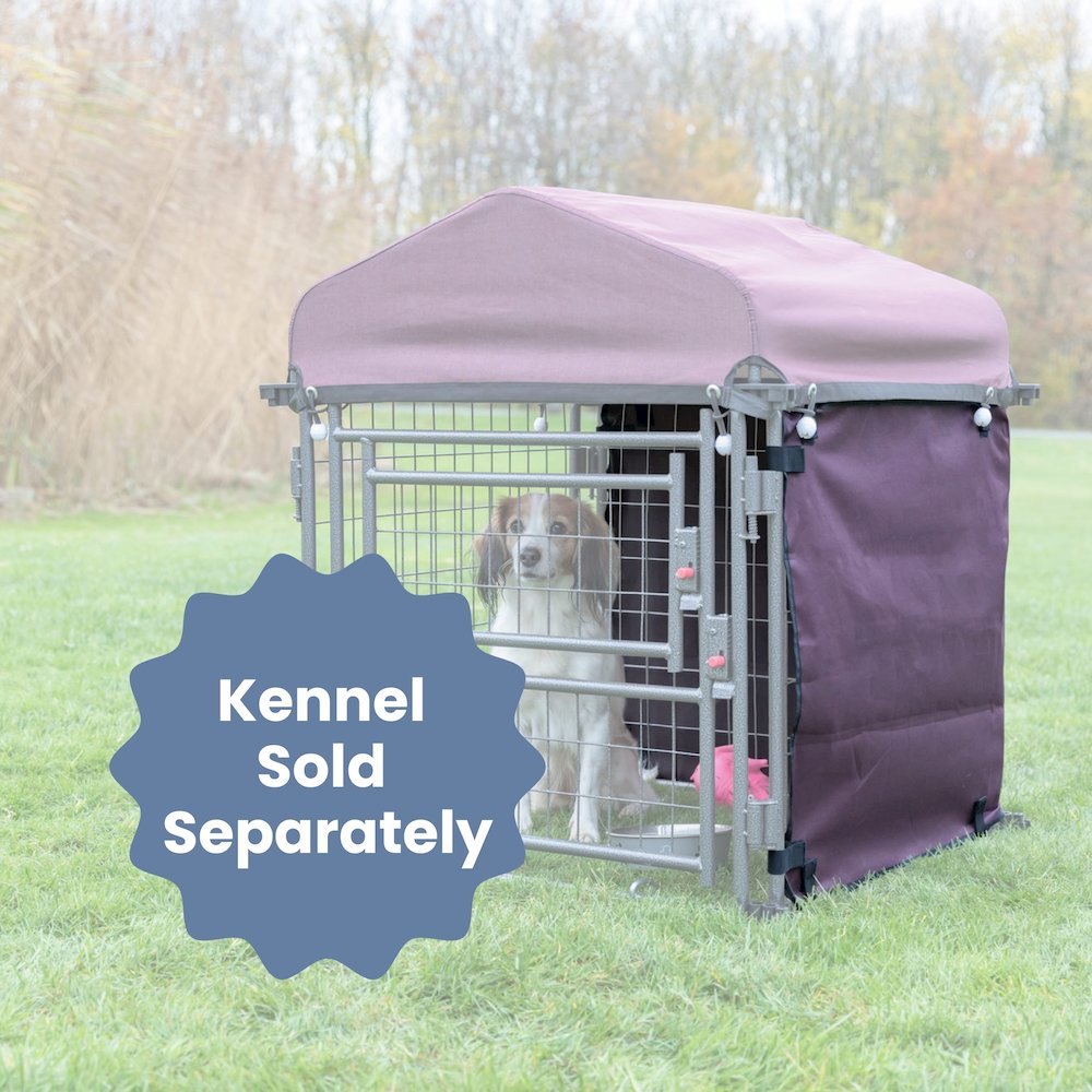 Dog Kennel Sunshade, All Weather Side Panel, Fits 2.5x2.5x3-FT Kennel, Burgundy