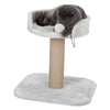 Mica Sisal 18" Cat Scratching Post with Plush Platform, Light Gray-Greige