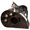 Topi Plush Cover Indoor Cat Condo with Sisal Scratching Surface & Cat Toys