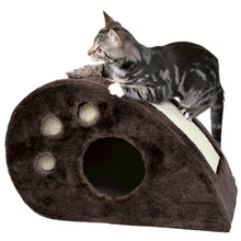 Topi Plush Cover Indoor Cat Condo with Sisal Scratching Surface & Cat Toys