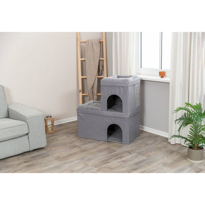 Crazy Cube Stackable Cat Condo with Sisal Scratching Surface, Cozy Hideaway