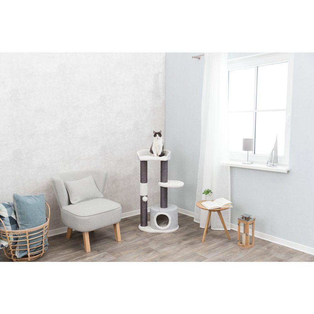 Pilar Plush & Sisal 3-Level 39.4" Cat Tower, Scratching Posts, Condo, Cat Toy