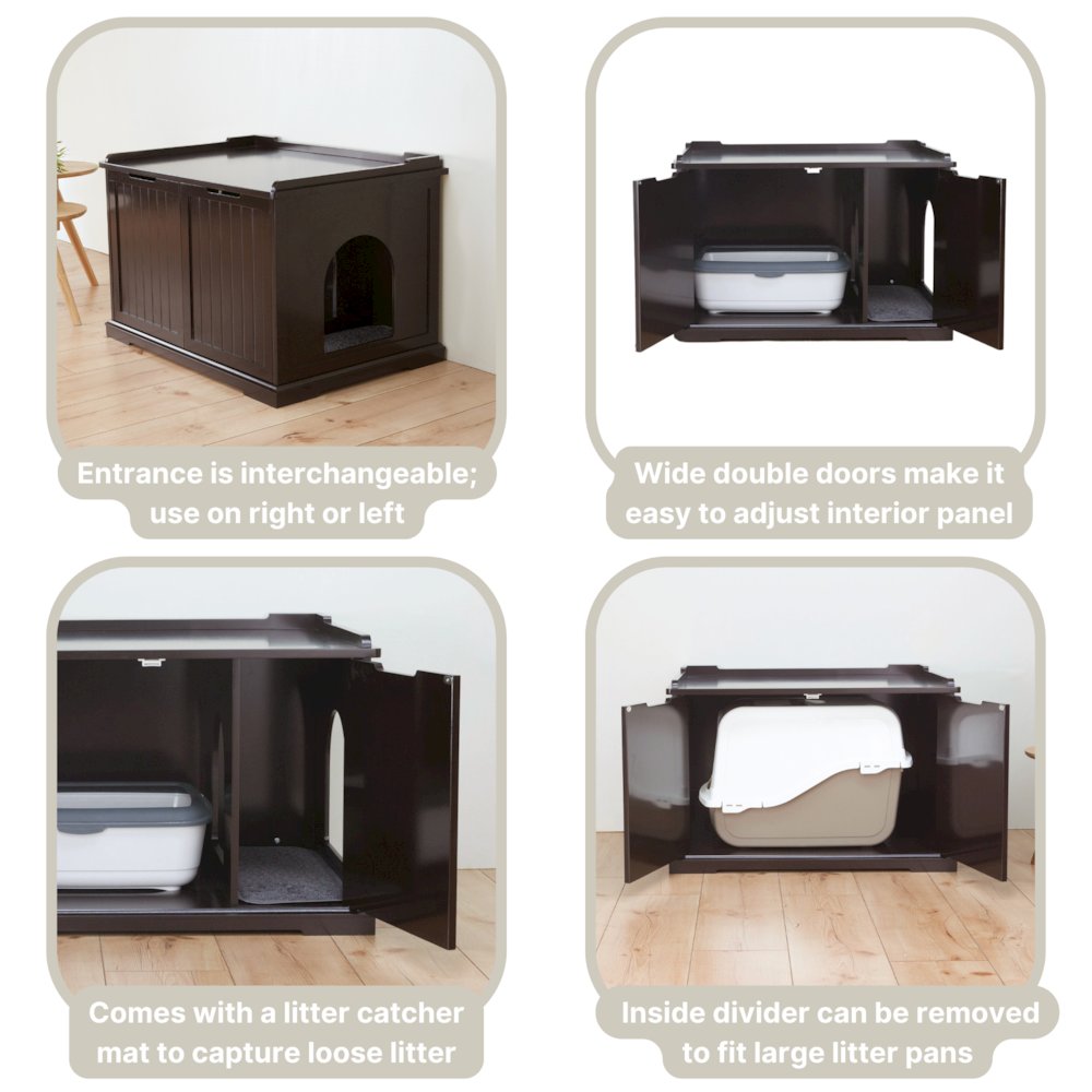 XL Cat Litter Box Enclosure Hidden Litter Indoor Cat Furniture Pet Home