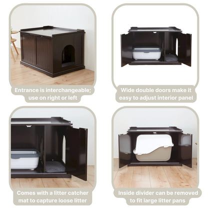 XL Cat Litter Box Enclosure Hidden Litter Indoor Cat Furniture Pet Home