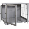 29.5" Dog Crate, Wooden Indoor Kennel Furniture for Small Dogs Up to 25 lb, Gray