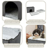 Harvey Velvety Indoor Condo, Foldable Hideaway, for Cats and Small Dogs, Gray