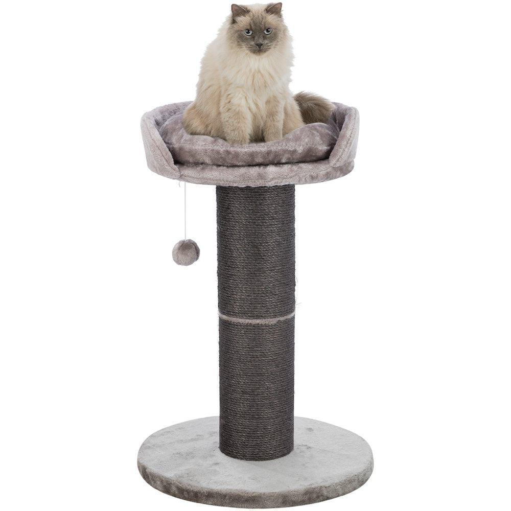 Pepino Sisal 35" Scratching Post with Plush Platform Bed and Dangling Cat Toy