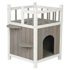 natura 1-Story Weatherproof Elevated Outdoor Cat Shelter with Balcony, Gray
