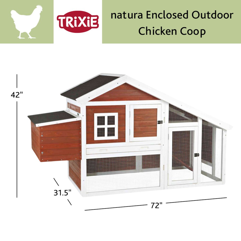Weatherproof Wooded Backyard Chicken Coop, 2 Nesting Box Auburn