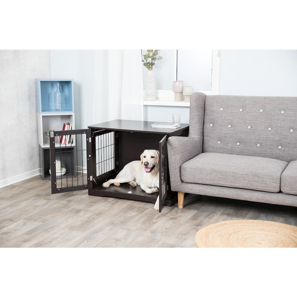32.7" Dog Crate, Wooden Indoor Kennel Furniture for Medium Dogs Up to 50 lb