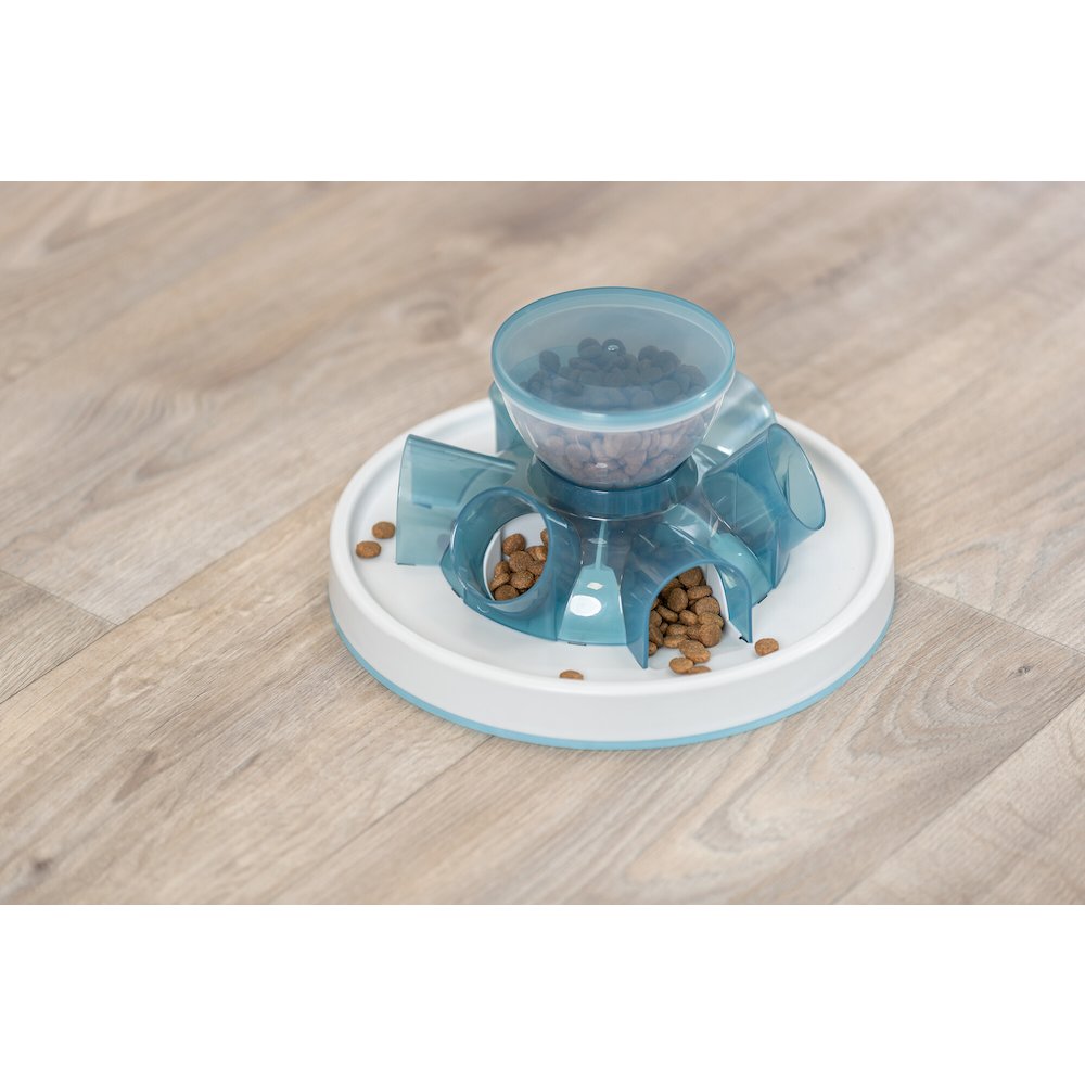 Tunnel Slow Feeder for Cats, Interactive Cat Toy, Pet Food Dispenser, Blue