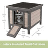 22" x 17.9" Insulated Small Cat Shelter for Cold Seasons, Elevate Cat Home, Gray