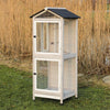 Large 66.5" Indoor-Outdoor Wooden Birdcage with 3 Front Doors & 2 Perches, Gray