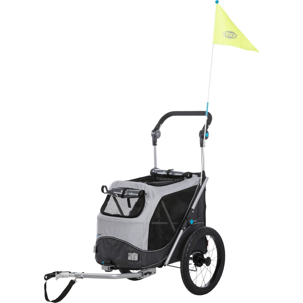 Quick-Fold Dog Bike Trailer, Carrier for Small Dogs up to 48 lbs, Gray