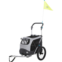 Quick-Fold Dog Bike Trailer, Carrier for Small Dogs up to 48 lbs, Gray