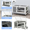 Mobile Indoor 1-Story Wooden Small Animal Cage with Wheels & Pull-Out Tray, Gray
