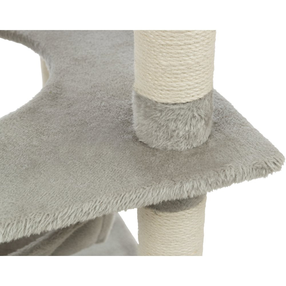 Abby Plush 4-Level 63.5" Cat Tree with Sisal Scratching Posts Condo & Cat Toy