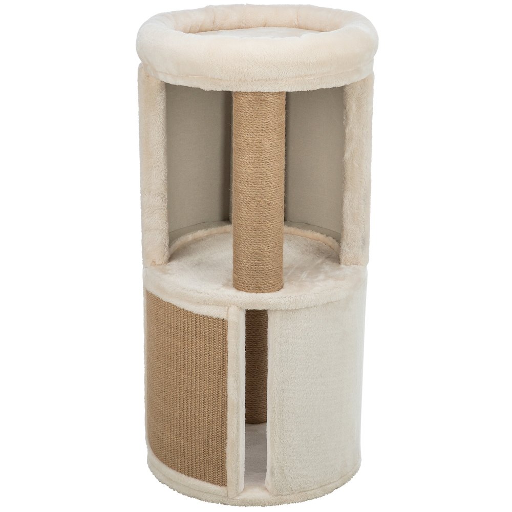 Giorgia Plush & Sisal 32" Cat Condo Tower, Scratching Posts  with Padded Bed