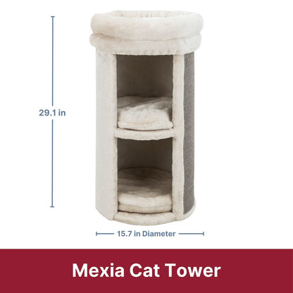 Mexia Plush & Sisal 2-Story 39" Cat Condo Tower with Removable Cushions