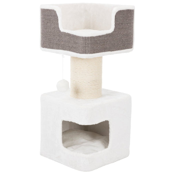 Ava XXL Jute & Plush 2-Level 34" Cat Tree with Scratching Post & Condo, Gray