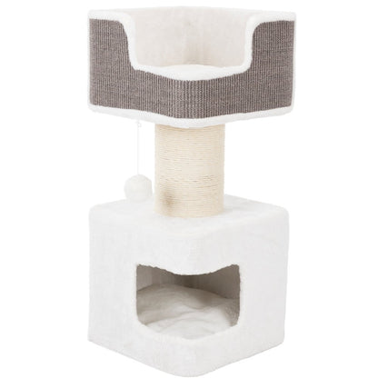 Ava XXL Jute & Plush 2-Level 34" Cat Tree with Scratching Post & Condo, Gray
