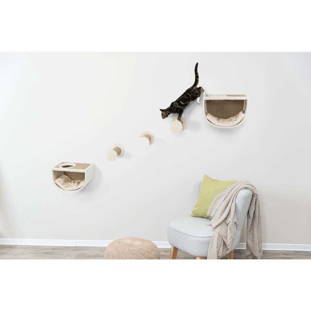 Eden Wall Mount Cat Tree Set, 2 Condos with 3 Steps, Cat Furniture