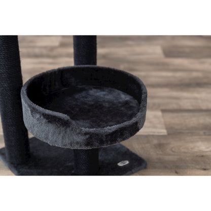 Isaba Plush 2-Level 24.4" Cat Tree with Sisal Scratching Posts, 2 Perch