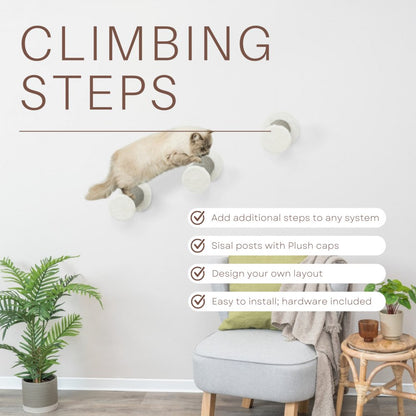 XXL Multi-Level Wall Mounted Cat Perch-Step, 3 Piece Set, Gray-White