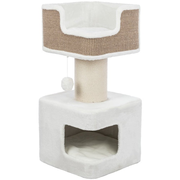 Ava XXL Jute & Plush 2-Level 34" Cat Tree with Scratching Post & Condo, Brown