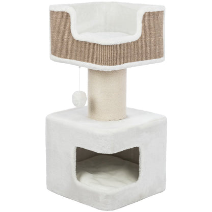 Ava XXL Jute & Plush 2-Level 34" Cat Tree with Scratching Post & Condo, Brown