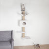 Dayna Jute & Plush 5-Level 60" Wall Mount Cat Tree w-Scratching Post & Condo