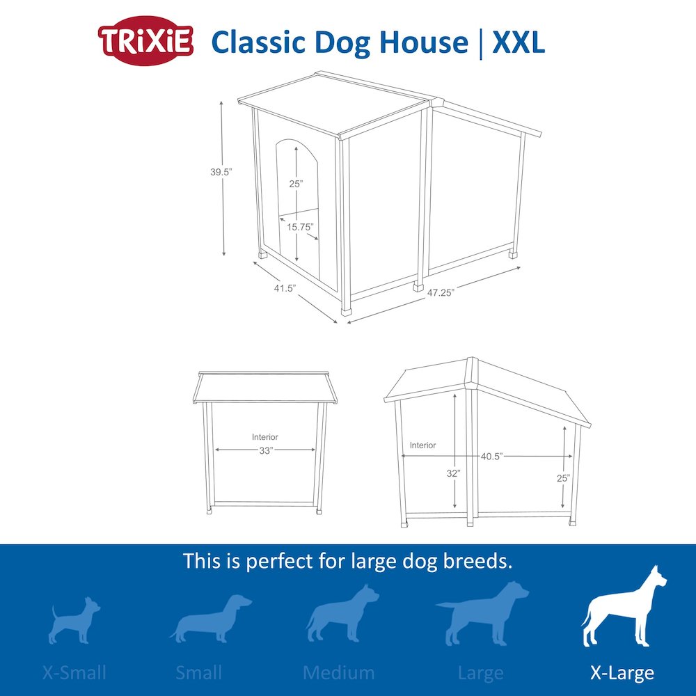 natura Classic Dog House, XXL, Brown