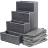 4-Step Foldable Velour Pet Stairs with Storage, Gray