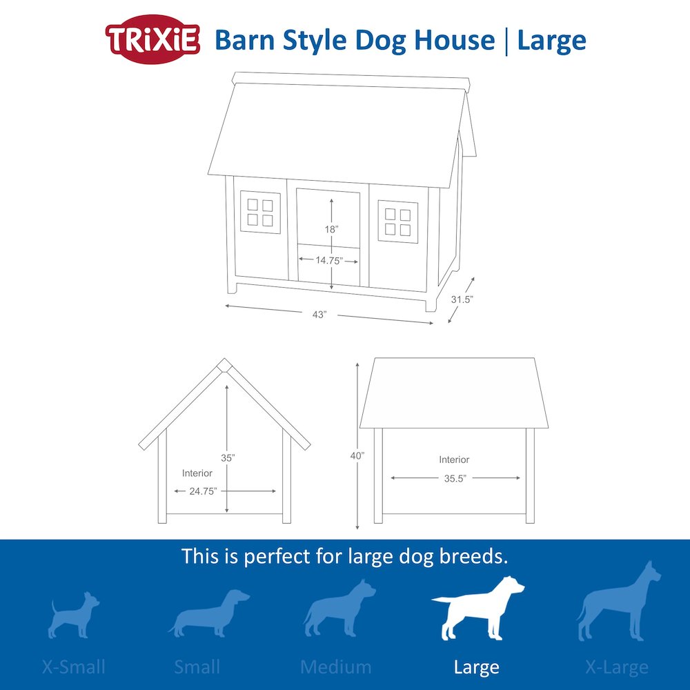 natura Barn Style Dog House, Medium