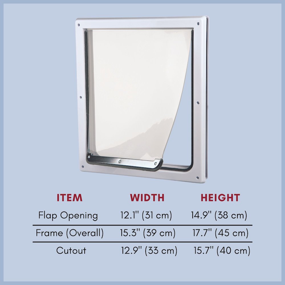 2-Way Pet Door for Doors with Lockable Panel, For Medium to Large Dogs