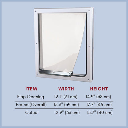 2-Way Pet Door for Doors with Lockable Panel, For Medium to Large Dogs