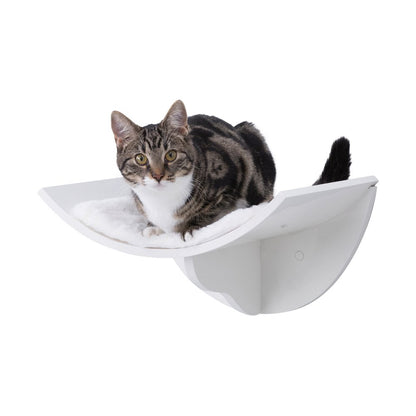 Lorena Space Saving Wall Mounted Cat Perch with Soft Cushion, White