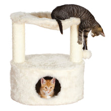 Baza Grande Plush & Sisal 24" Cat Tree, Cat Condo and Hammock, Cat Toy, Cream