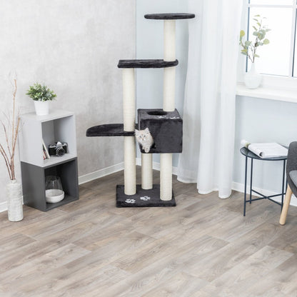 Alicante Plush & Sisal 3-Level 56" Cat Tree with Scratching Posts & Condo, Gray