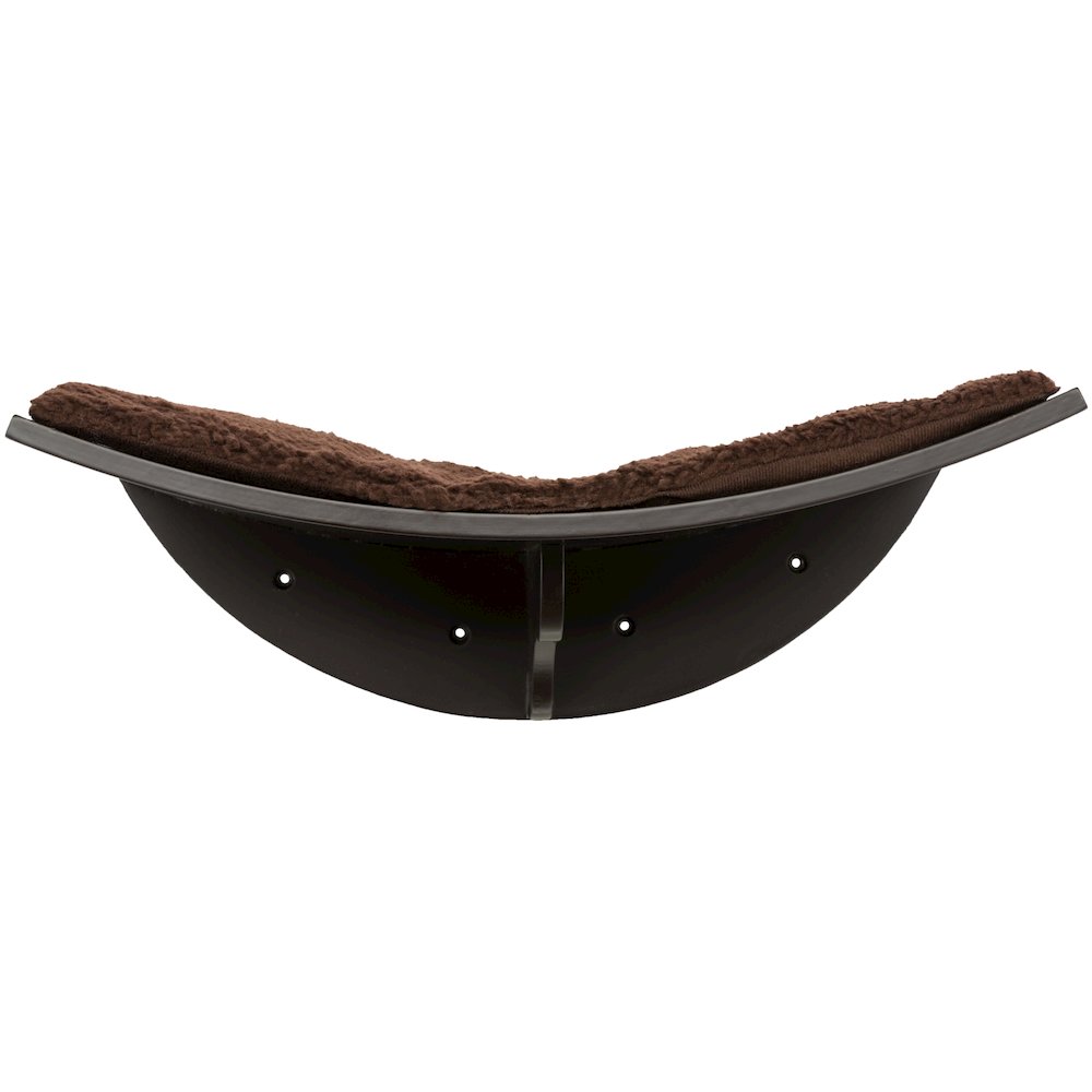 Lea Space Saving Wall Mounted Cat Perch with Soft Cushion, Espresso Brown