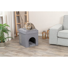 Crazy Cube Stackable 1-Story Indoor Cat Condo, Cat House with Scratching Pad