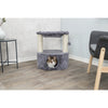 Baza Grande Plush & Sisal 24" Cat Tree, Cat Condo and Hammock, Cat Toy, Gray